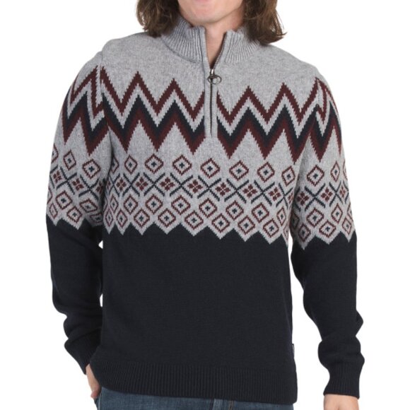 NEW  BARBOUR Wool Blend Kilpin Half Zip Sweater navy for men 1065tn - Picture 1 of 2